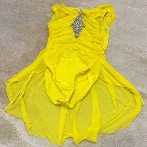 Yellow Leo dance costume with Jewel Embellishment